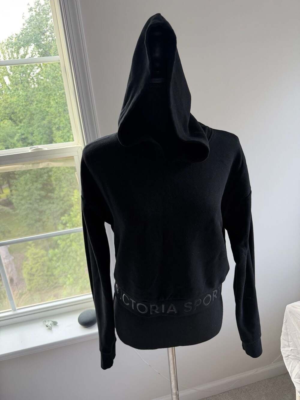 Victoria's Secret Sport Hoodie Black Cropped Pullover